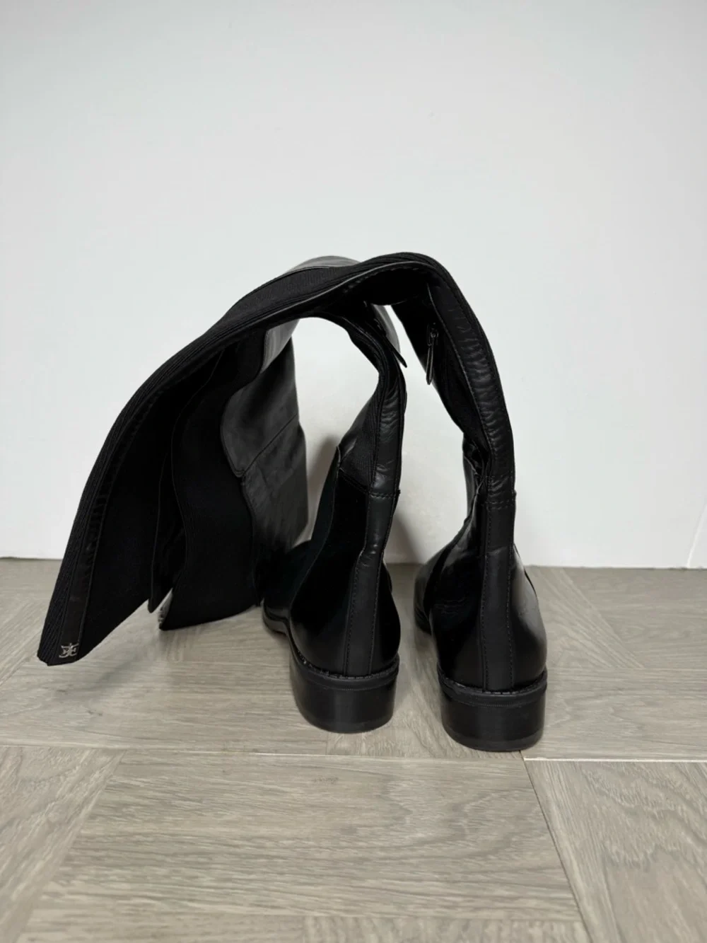 Sam Edelman Pam Black Leather Over The Knee Boot 5 1/2 M